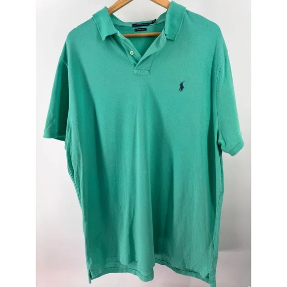 Polo Ralph Lauren Polo Shirt Mens XXL Green Mesh Pony Classic‎ Golf Preppy