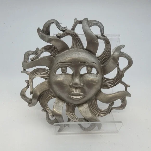 Pewter Sun Celestial Seagull Canada Man Face Decor Paperweight Trinket Zinn 1993