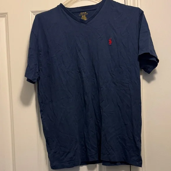Polo by Ralph Lauren Men's Navy V-Neck Tee