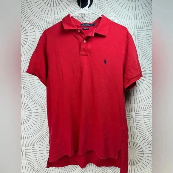 POLO Ralph Lauren MENS Short‎ Sleeve Red Polo Shirt Size Large