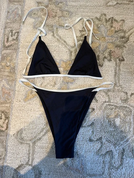 Monday Swimwear Black and White Bikini
