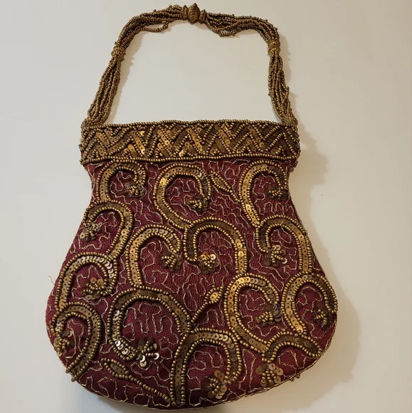 Gold Paisley Clutch with Ornate Design