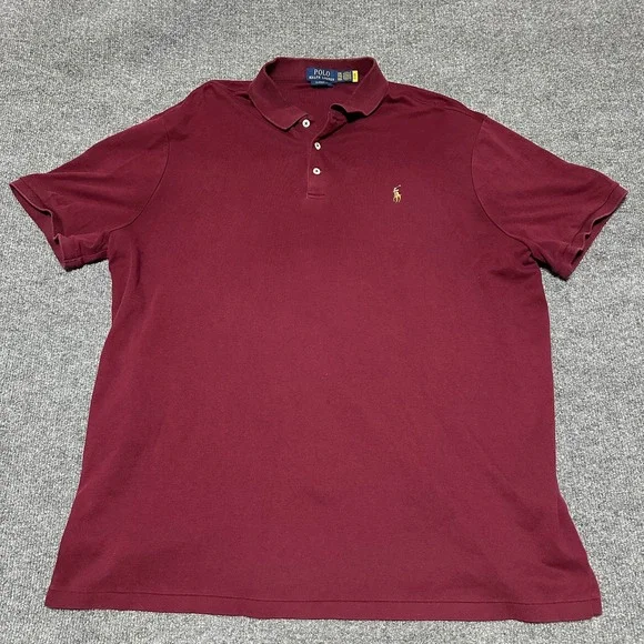Polo Ralph Lauren Mens XXL Classic Fit Short Sleeve Polo Shirt Burgundy Red