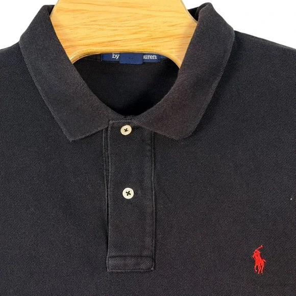 Polo Ralph Lauren Polo Shirt Mens XXL Black Pique Cotton Short Sleeve Pony Golf