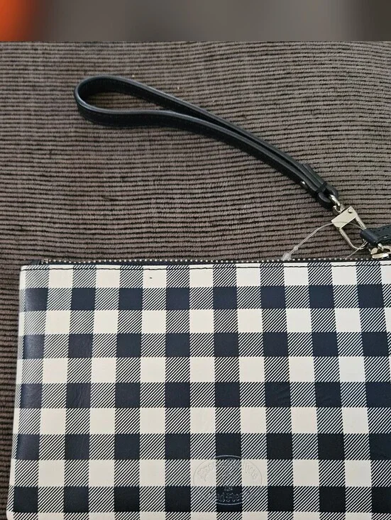 Gingham Leather Wristlet - Brooks Brothers The Red Fleece Collection NWOT