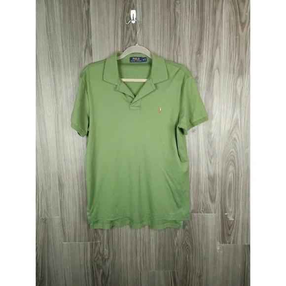 Polo Ralph Lauren Mens Green Short Sleeve Cotton Polo Shirt Size Medium