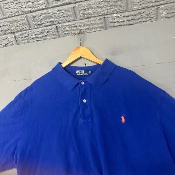 Polo Ralph Lauren Mens 3XL Big Royal‎ Blue Cotton Pique Short Sleeve Polo Shirt