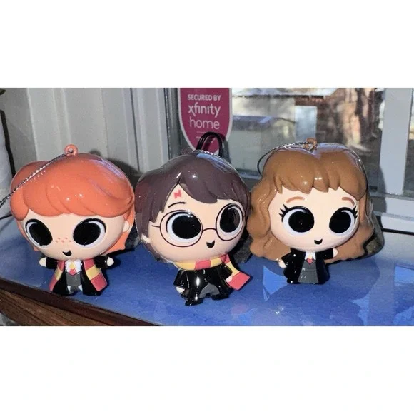 Harry Potter Ron Hermione & Harry Ornaments Shatterproof Hallmark Combo Set NWB