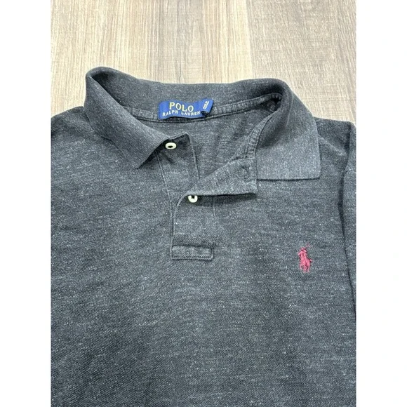 Polo Ralph Lauren‎ Polo Men's Dark Gray Long Sleeve Collared Size Large Cotton