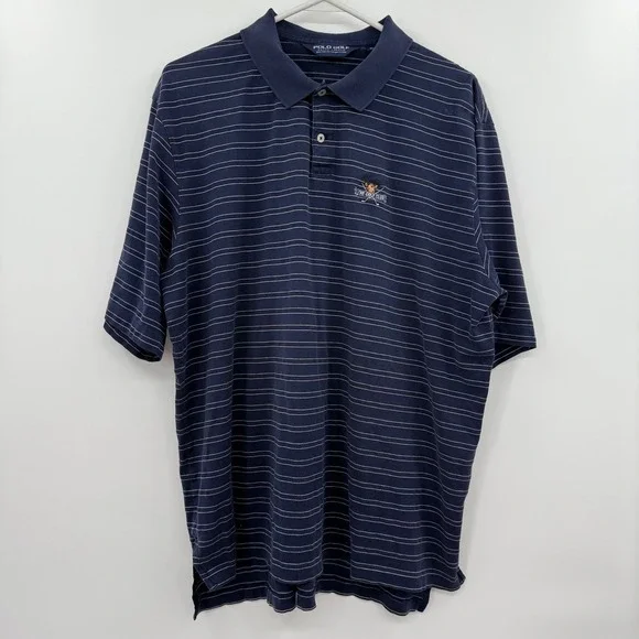 Polo golf Ralph Lauren Polo Shirt Mens Blue‎ Stripe The Golf Club xl