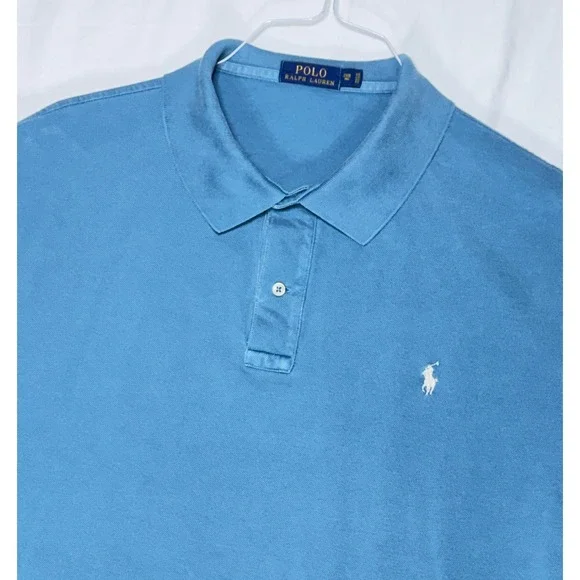 Polo Ralph Lauren Big & Tall 2XB Blue Short Sleeve Classic Fit Polo Shirt Mens‎