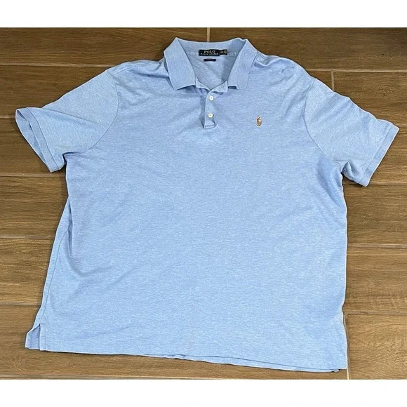 Polo Ralph Lauren Men's XXL Blue Polo Shirt  Short Sleeve Casual Soft Touch
