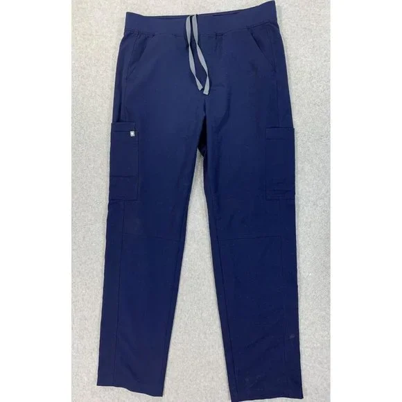 Figs AXION Polyester Blend Medical Cargo Scrub‎ Pants (Men's Large) Blue