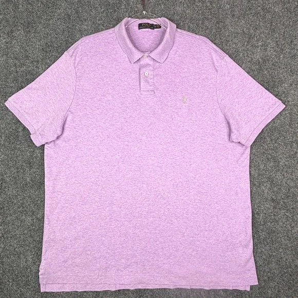 Polo Ralph Lauren Mens XL Purple Heather Short Sleeve Jersey Polo Shirt Lavender