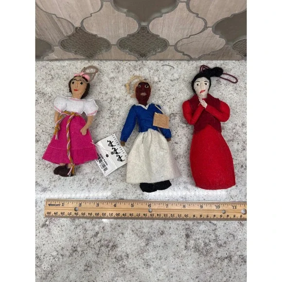 Silk Road Bazaar Felt Ornaments Frida Kahlo Sojourner Truth Fair Trade Set of 3