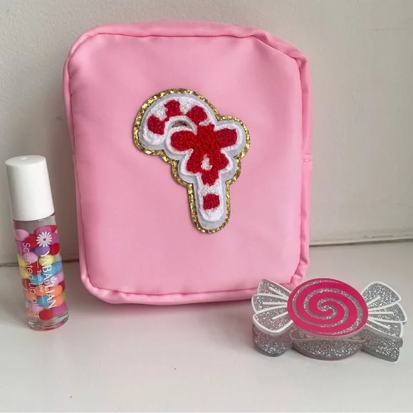 Women’s Christmas Pouch Girls Patch Nylon Case Xmas Gift SCL Stocking Stuffer