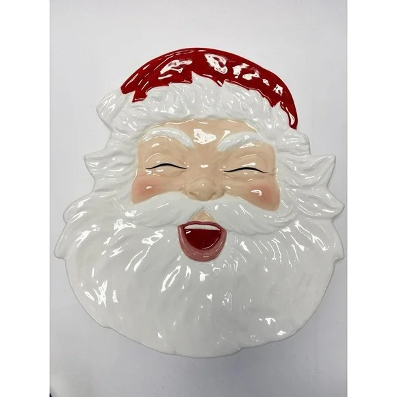Dept 56 Vernon Grant Nick of Time Cookie Plate / Platter Santa Claus Christmas