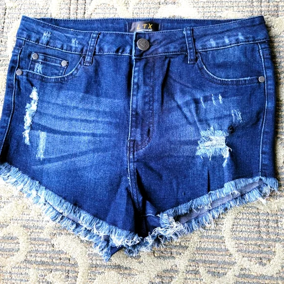 LTX Distressed‎ Denim Shorts