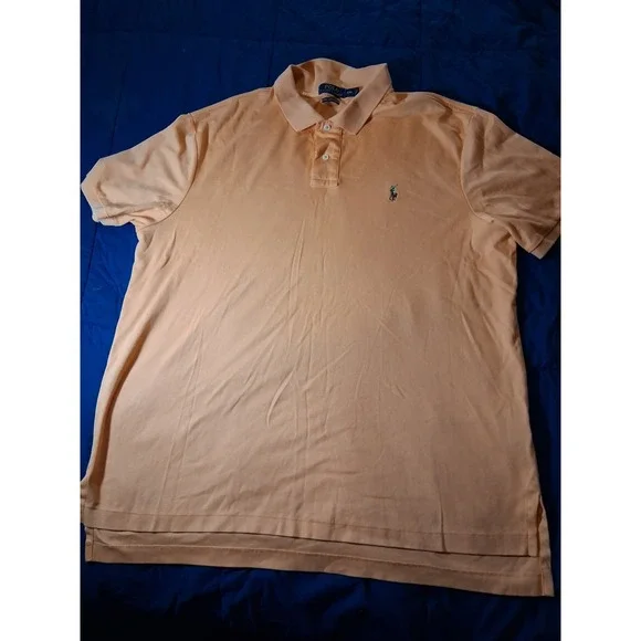 Polo Ralph Lauren Pima Soft Touch Polo Shirt Mens XXL Orange Short Sleeve Cotton