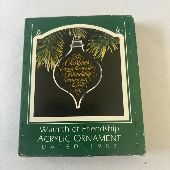 WARMTH OF‎ FRIENDSHIP - HALLMARK KEEPSAKE ORNAMENT - ACRYLIC - DATED 1987