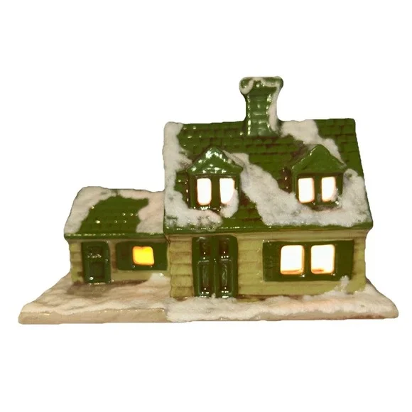 Vintage Byron Molds 1979 Chritmas Village House Glossy Finish Ceramic