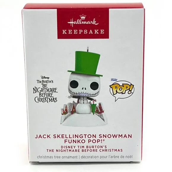 2024 Hallmark Christmas Ornament Jack Skellington Snowman Funko Pop Nightmare