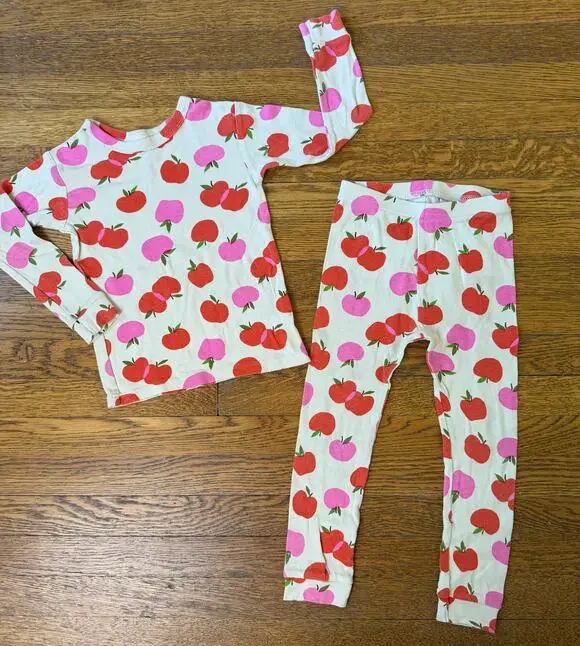Gap Girls' Apple Print Long John Pajamas Size 4