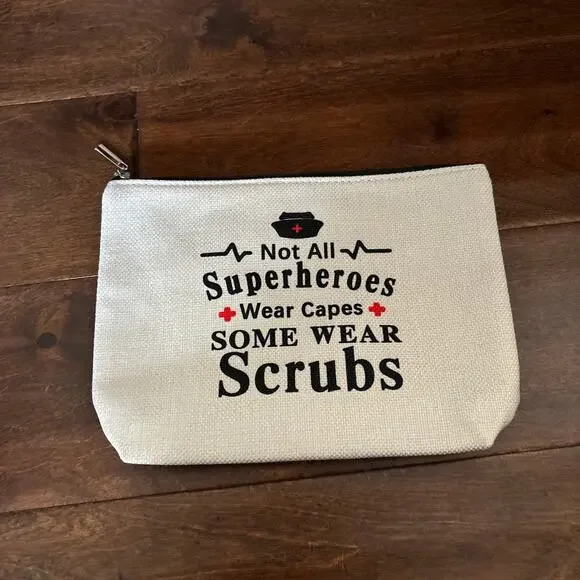 Nurse Gift Makeup Cosmetic Bag Zip‎ Up Pouch NEW
