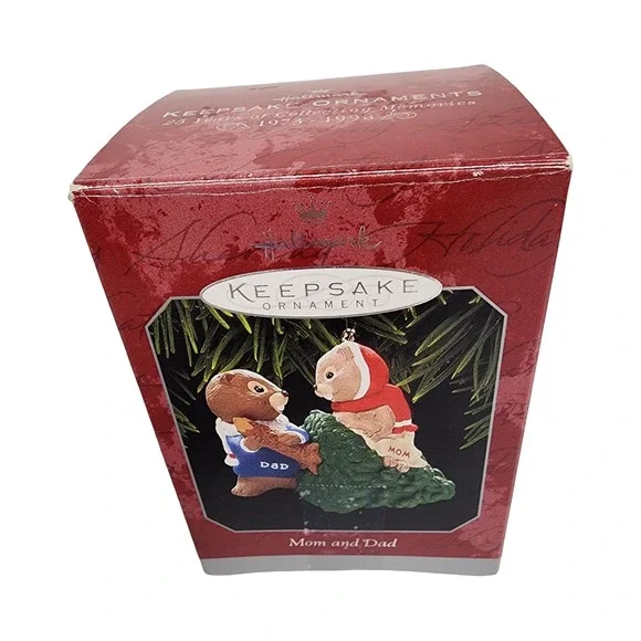 Hallmark Keepsake Ornament Mom and Dad Beavers 1998 Kristina Kline Vintage Boxed