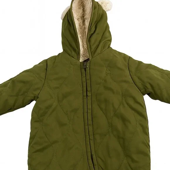 GAP Kids Quilted Olive Puffer Jacket | Size 0-3 Months | Worn Once