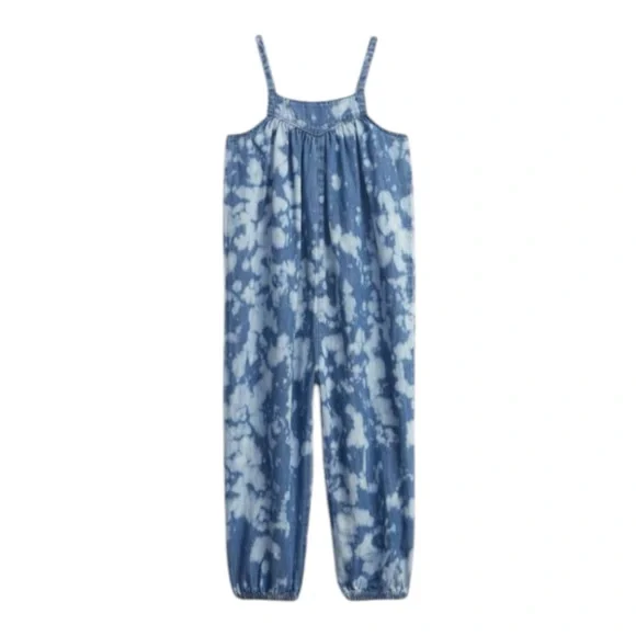 Gap Toddler Girl‎ Tie-Dye Denim Jumpsuit with Washwell, Size 18-24 Months