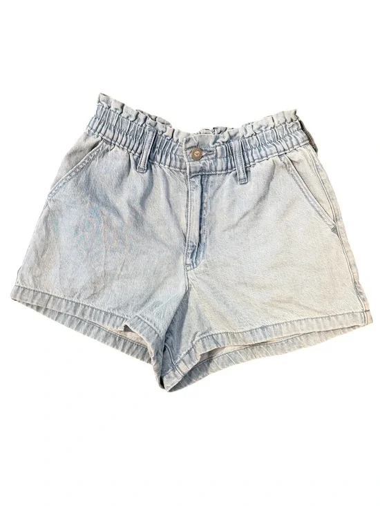 Light Wash Pull On Denim Shorts