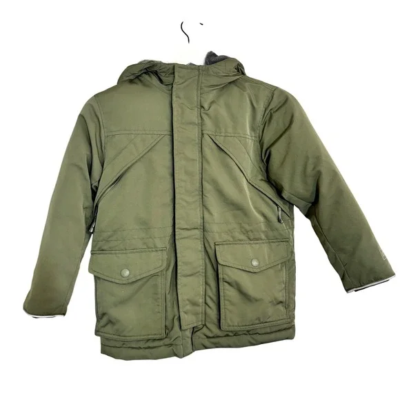 GAP Kids Boys Girls Army Green Warmest Water Resistant Parka‎ Jacket Size S