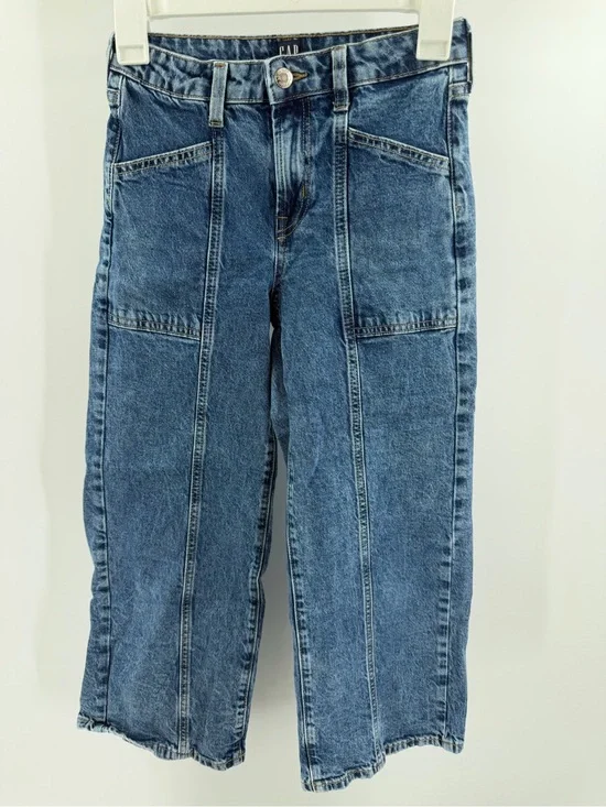 Gap Denim Wide Leg Jeans Adjustable Size 12 Girls