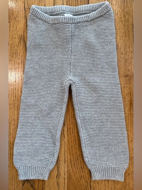 Baby Gap Cozy Knit Baby Sweater Pants - Light Gray 18-24 months EUC