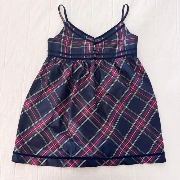 Gap Kids Tartan Plaid Girls SMALL 6/7 Top Strap Back To School Preppy Holiday