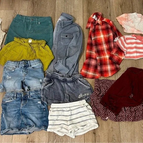 Mixed Girls S 6-7 15pc Clothing Bundle GAP Kids, Roxy, Art Class, Old Navy