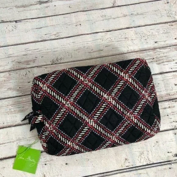 Vera Bradley Large Cosmetic Makeup Bag Minsk Plaid‎
