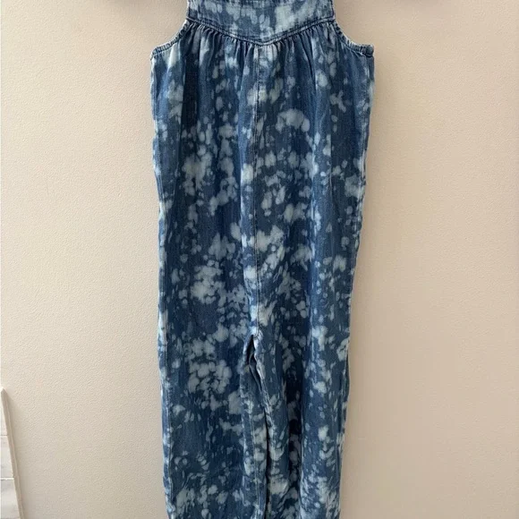 GAP girls 5 Kids One Piece blue splotched soft romper