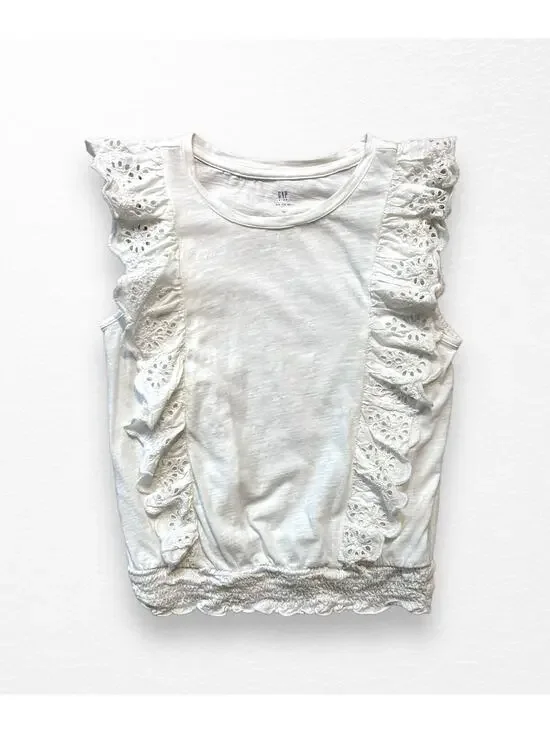 Gap Eyelet Flutter Shirt, Size 14