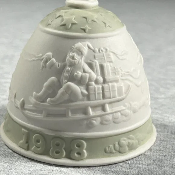 Lladro 1988‎ Christmas Bell Ornament Santa St Nick Reindeer Spain Retired