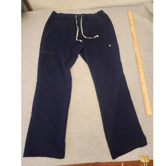 Figs Scrub Pants Mens 2XL Navy‎ Blue Technical Collection Elastic Waist TM3001