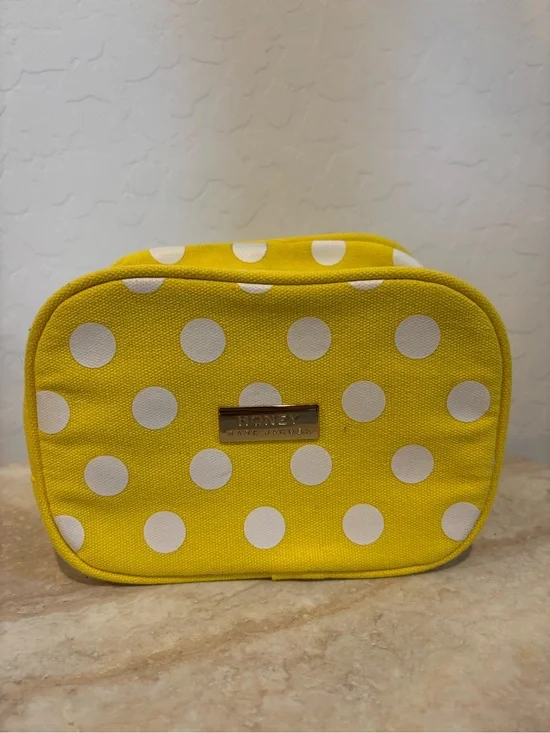 Marc Jacobs Honey Yellow and White Polka Dot Cosmetic Pouch
