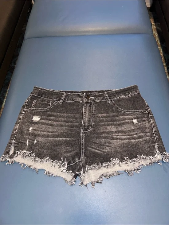 Distressed Black Denim Women’s Shorts