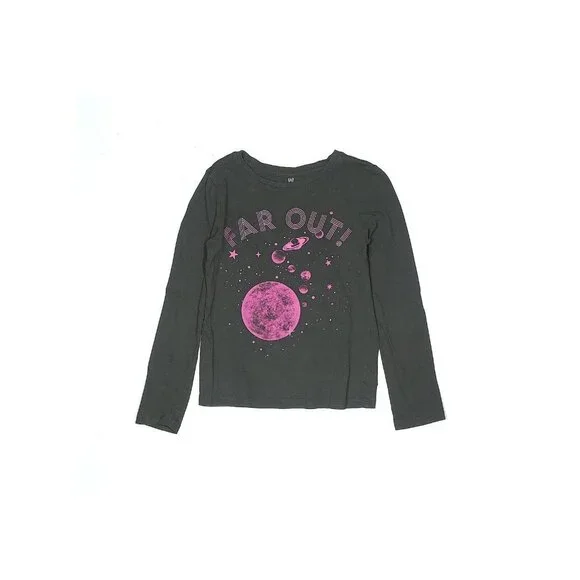 NWT Gap‎ Kids Girls Space Graphic Tee in Gray Size XL