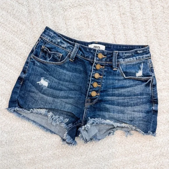 Women’s Just Black Denim Distressed Denim Shorts - Size Small