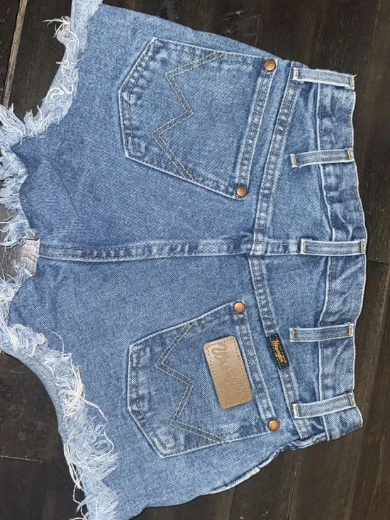 Wrangler Denim Cutoff Shorts in Blue
