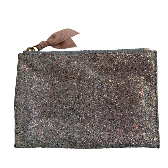 J. Crew Glitter Zipper Pouch
