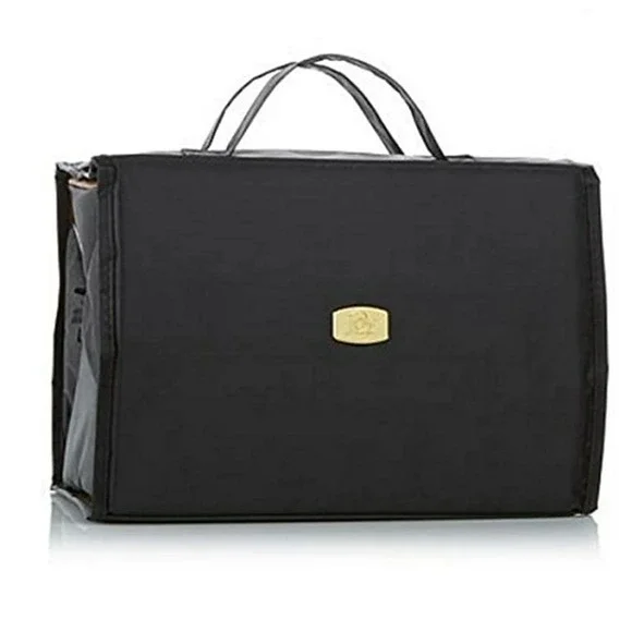 Joy Mangano Better Beauty Case Set Black Roll Up Cosmetic‎ Toiletry Organizer