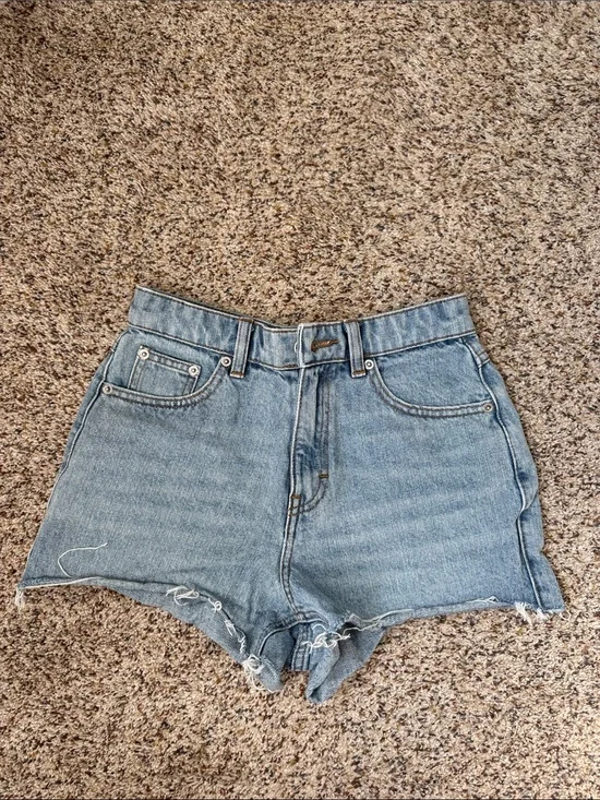 Topshop High-Rise Denim Shorts